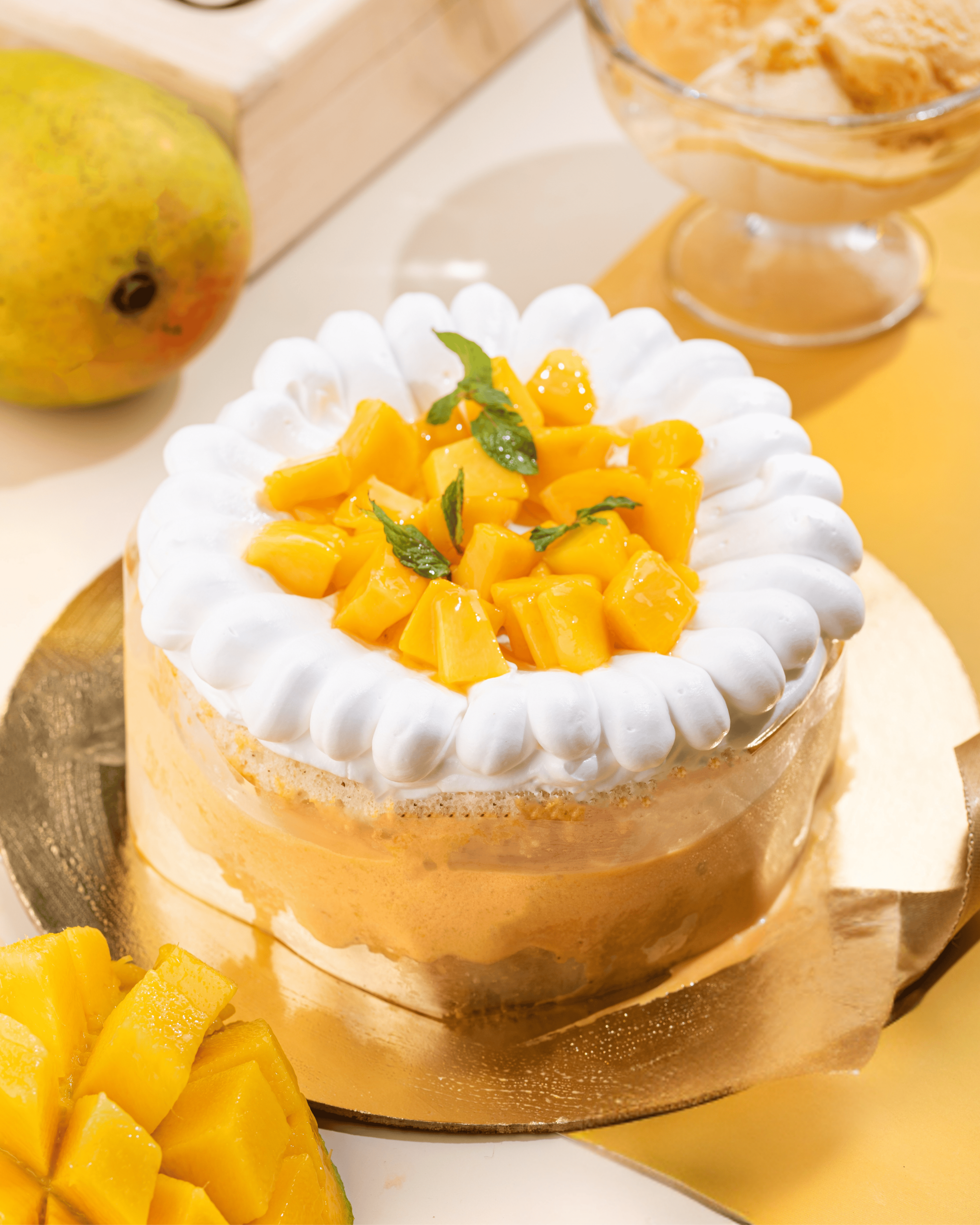 Mango Ice Cream Cake
